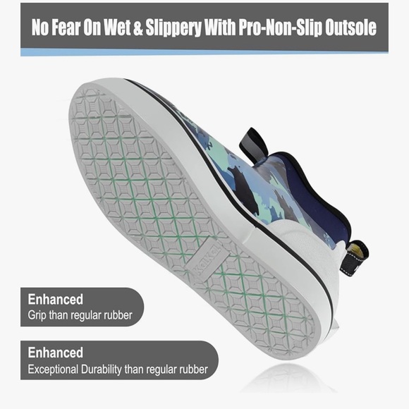 Kalkal Deck Boots Mens Size 8.0 Anti-Slip Saltwater Fishing Rain Boots Pull On - Picture 9 of 12